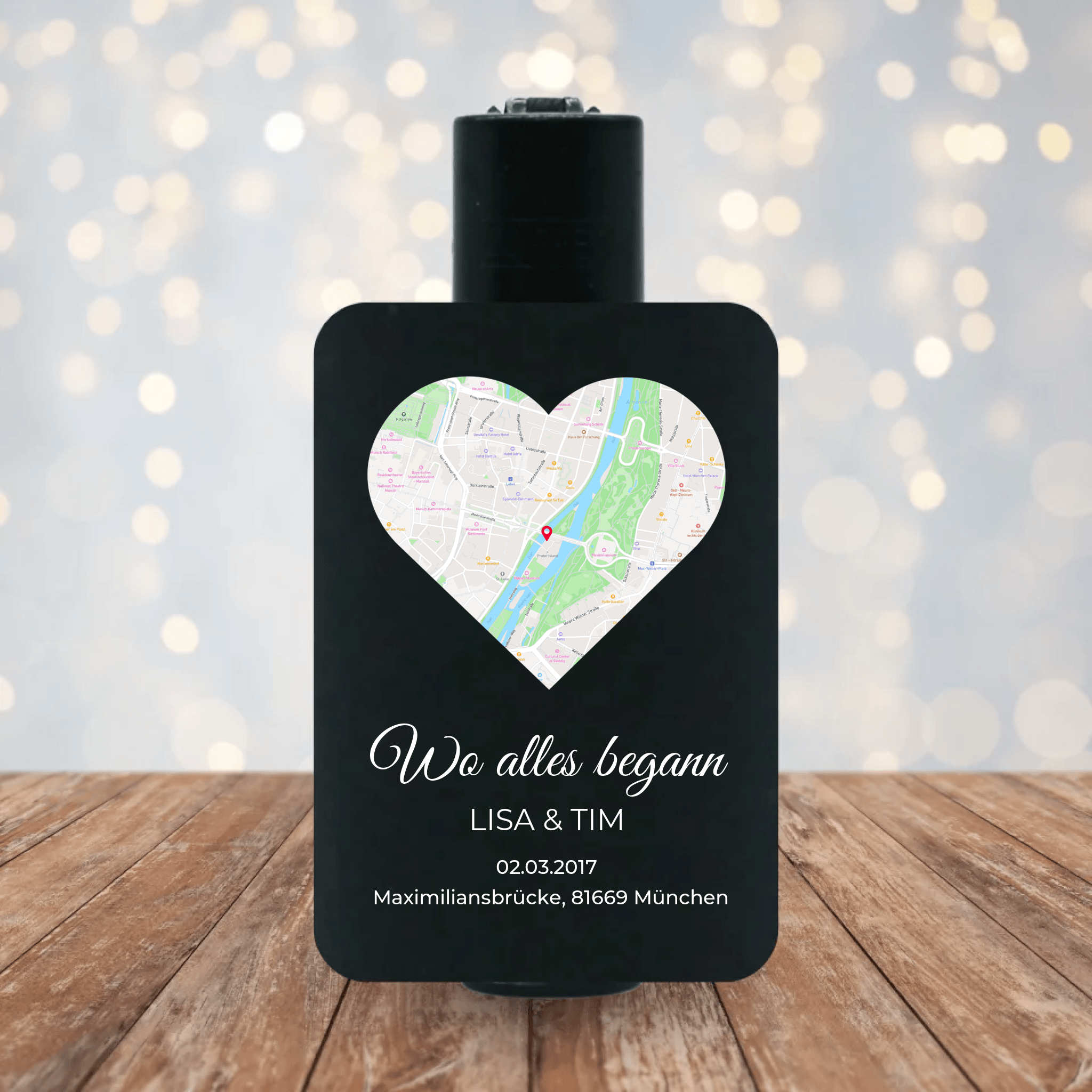 Euer Standort auf einem Feuerzeug - Personalisierter Clipper - Coupleheaven