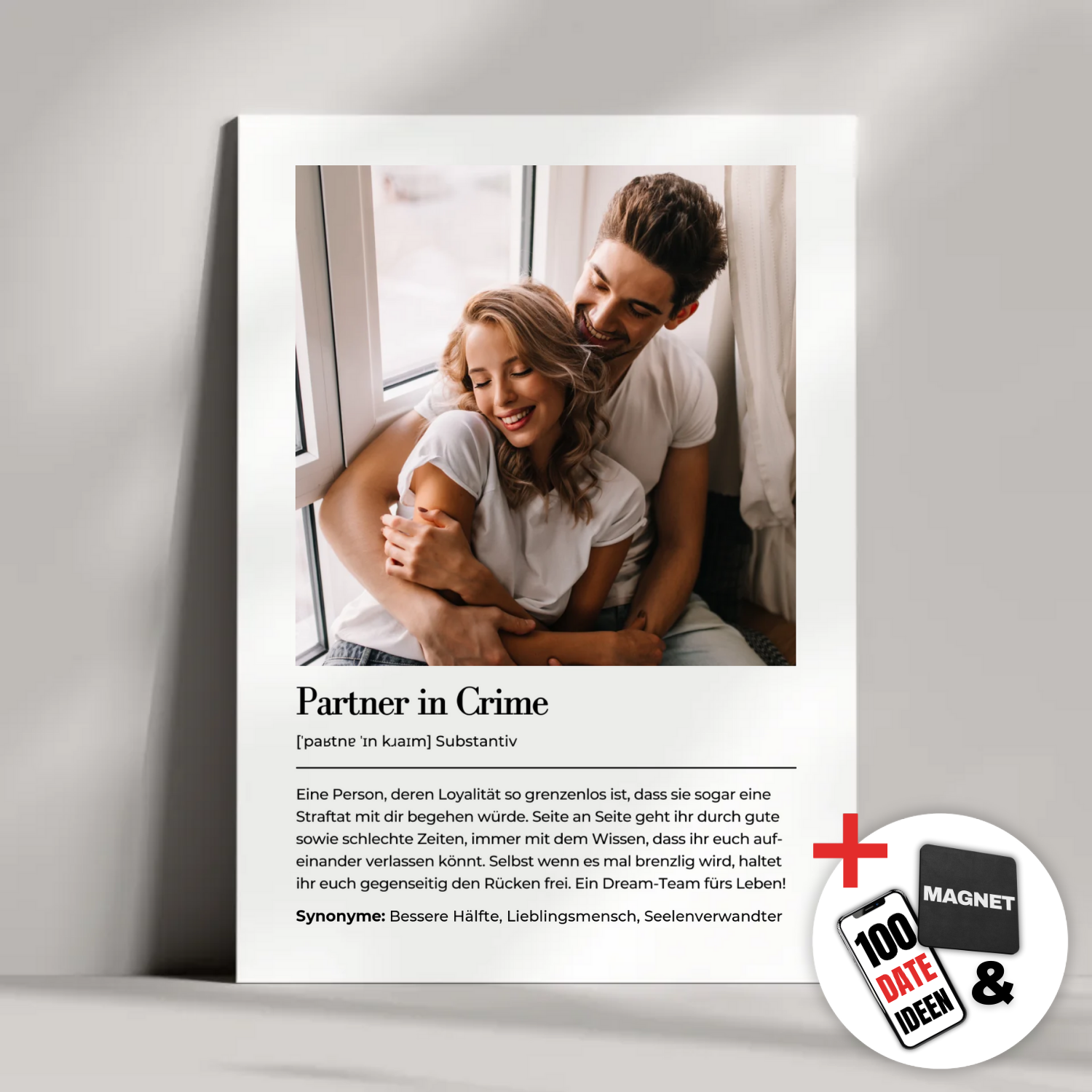 "Definition Partner in Crime" - Personalisiertes Metallposter | Bundle-Aktion