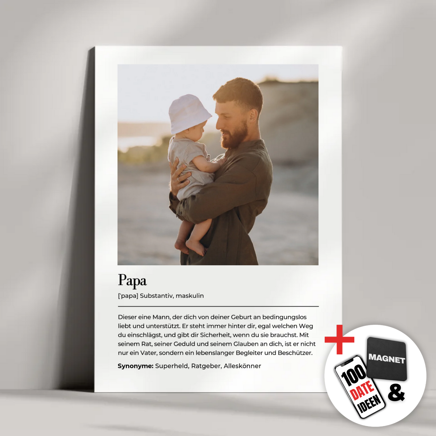 "Definition Papa" - Personalisiertes Metallposter | Bundle-Aktion