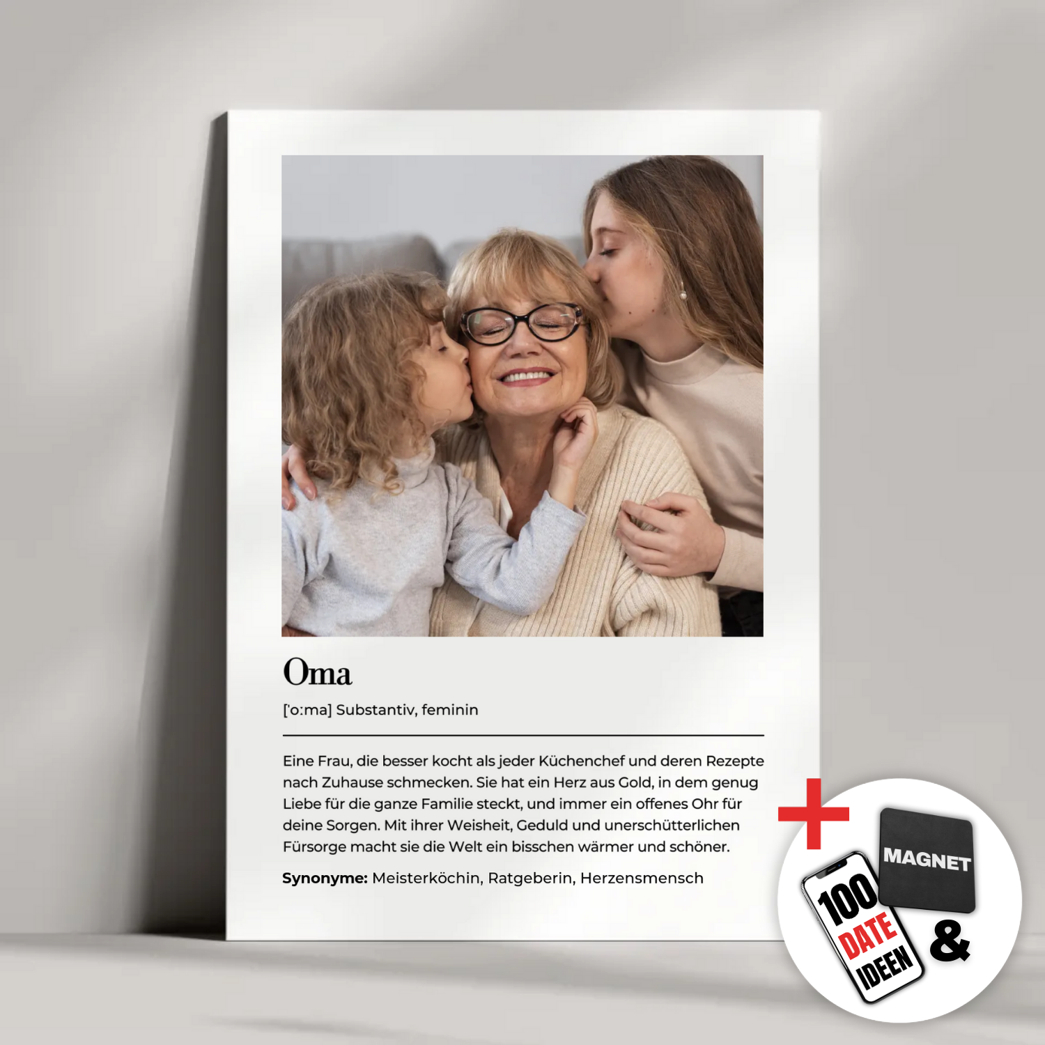 "Definition Oma" - Personalisiertes Metallposter | Bundle-Aktion