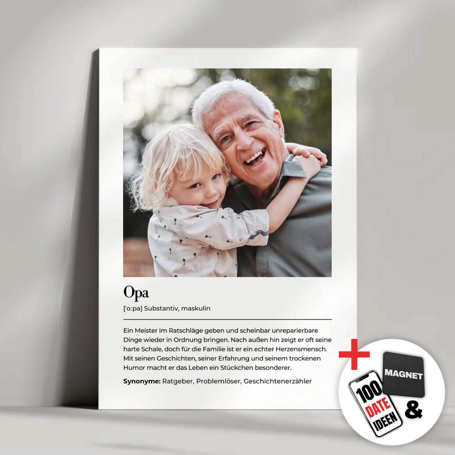 "Definition Opa" - Personalisiertes Metallposter | Bundle-Aktion
