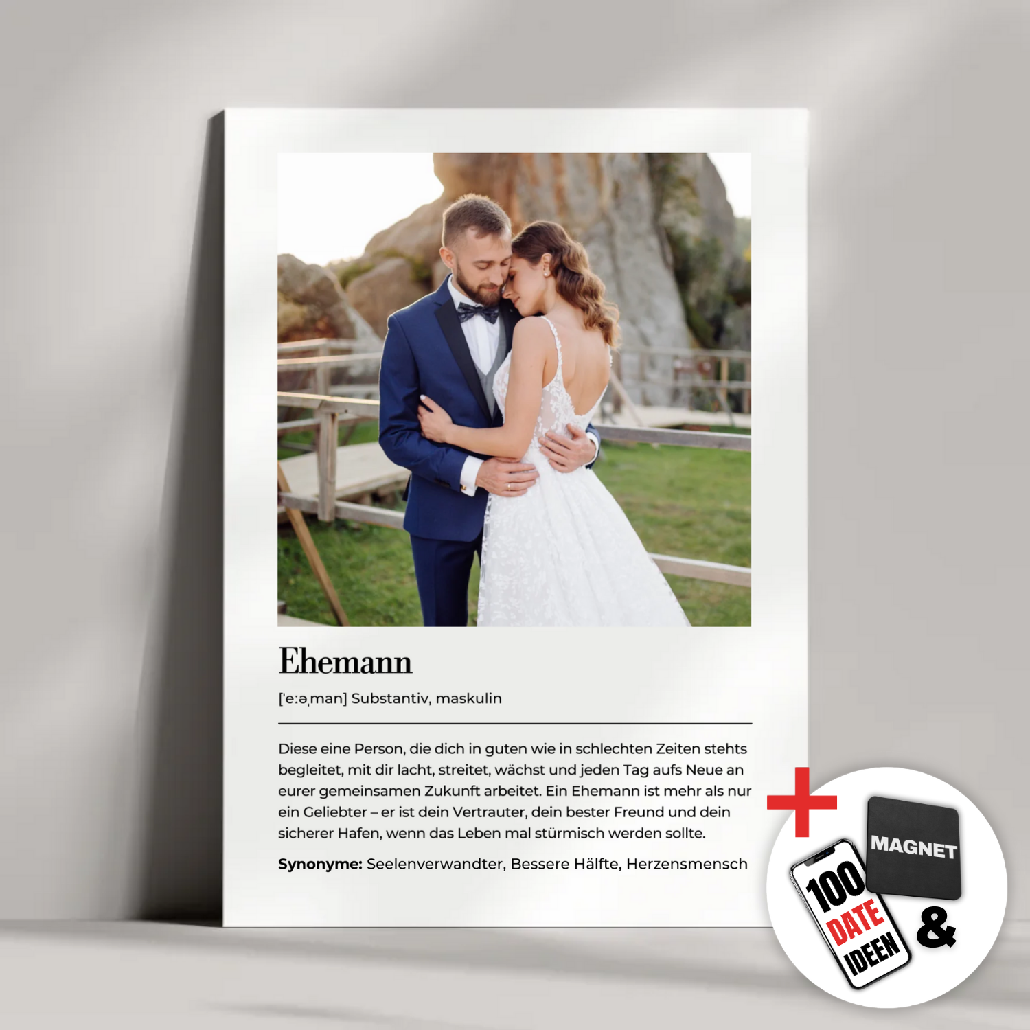 "Definition Ehemann" - Personalisiertes Metallposter | Bundle-Aktion
