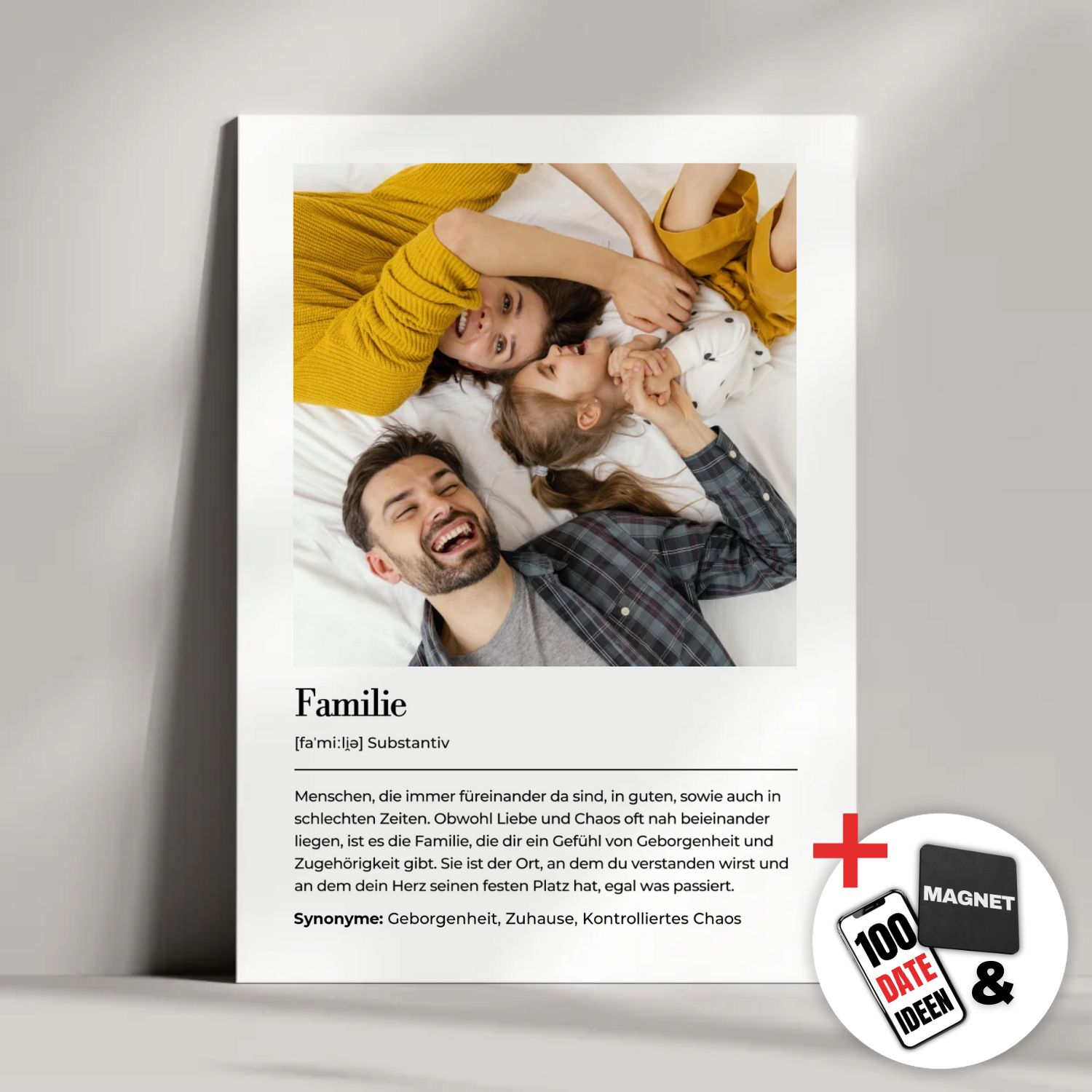 "Definition Familie" - Personalisiertes Metallposter | Bundle-Aktion