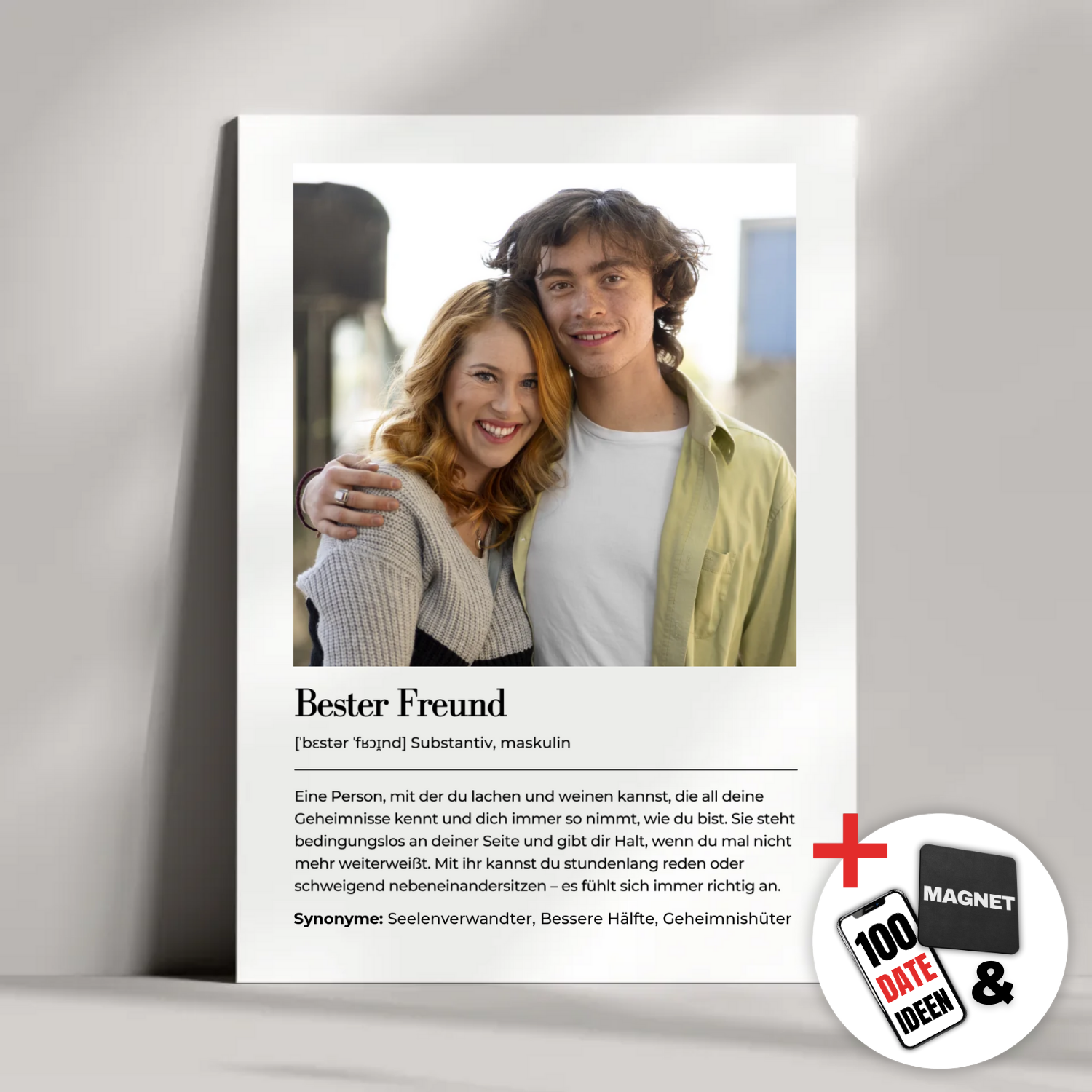 "Definition Bester Freund" - Personalisiertes Metallposter | Bundle-Aktion