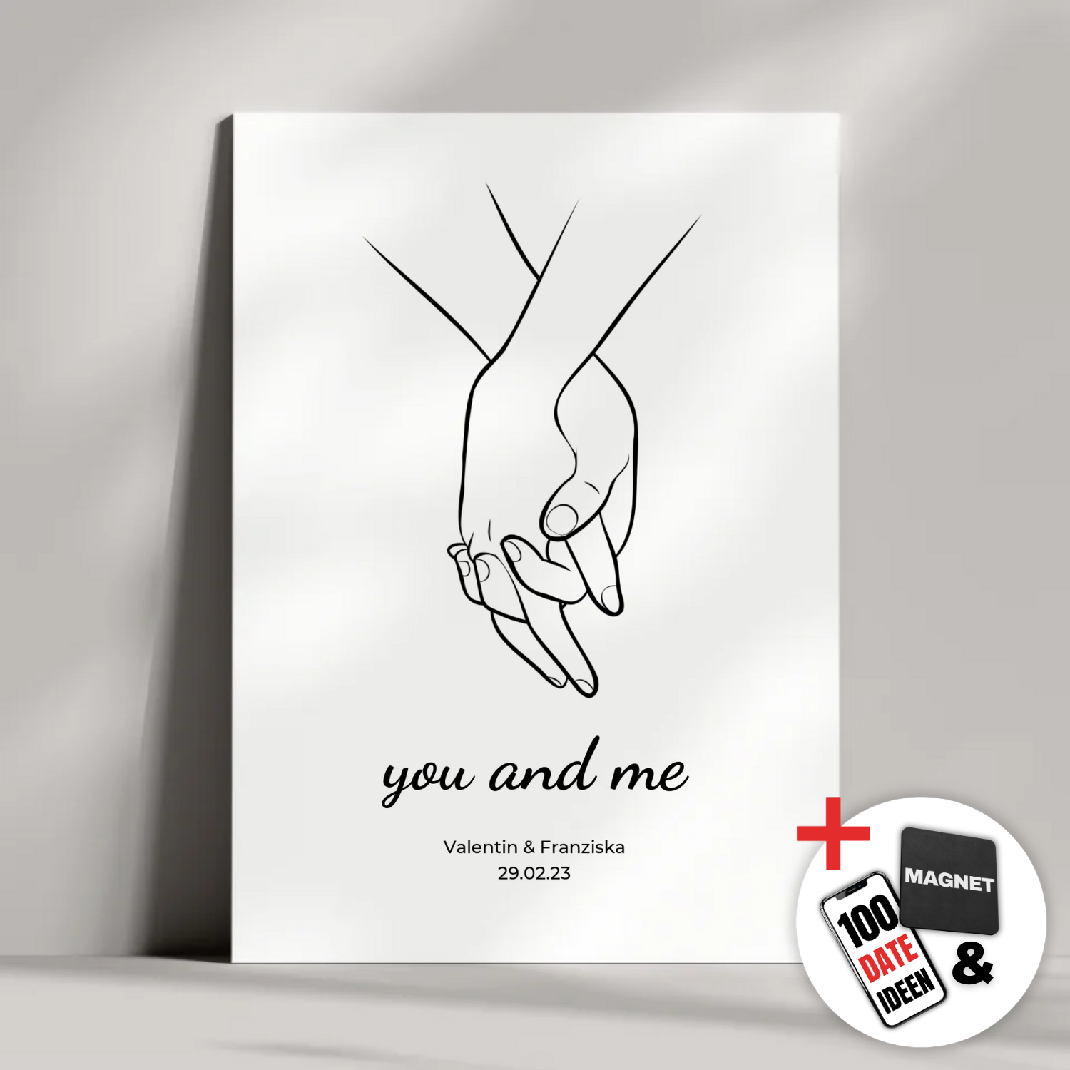"You and Me" - Personalisiertes Metallposter | Bundle-Aktion