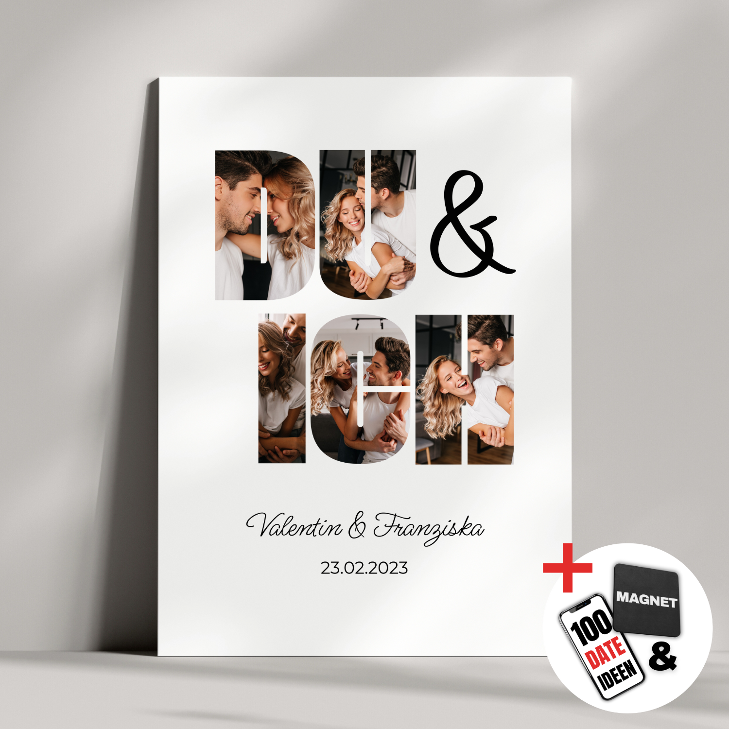 "Du & Ich" - Personalisiertes Metallposter | Bundle-Aktion
