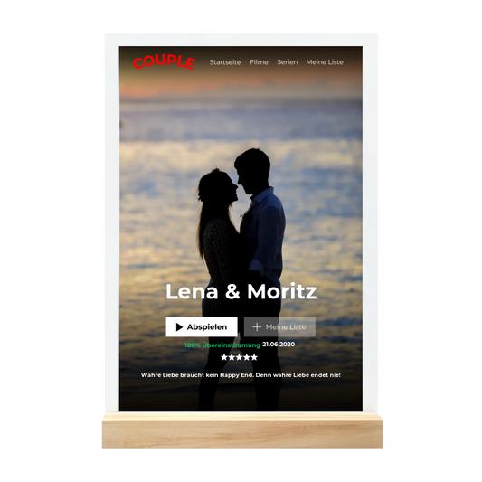 Film Cover wie bei Netflix - Personalisiertes Acrylglas