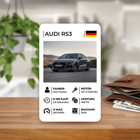 Auto Quartettkarte - Personalisierte Karte für den Geldbeutel - Coupleheaven