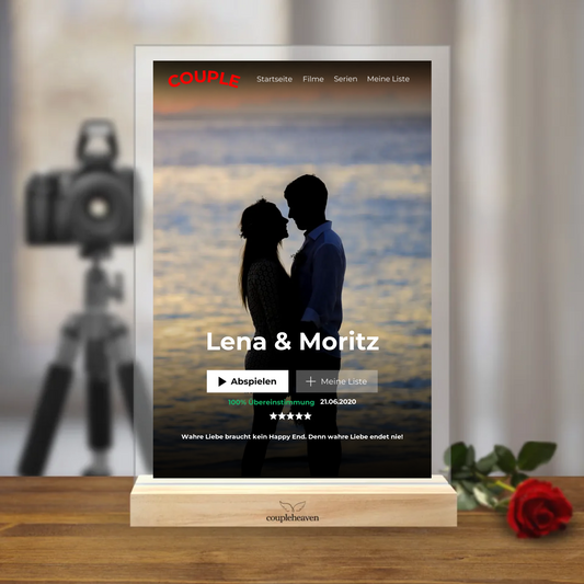 Film Cover wie bei Netflix - Personalisiertes Acrylglas - Coupleheaven