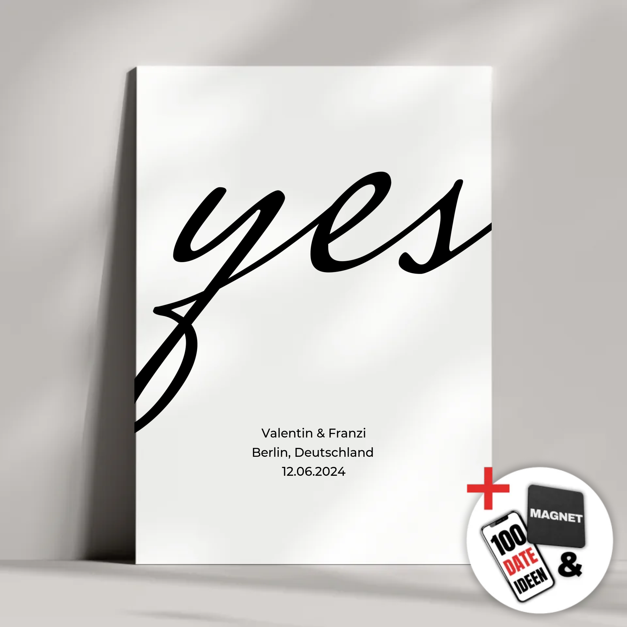 "yes" - Personalisiertes Metallposter | Bundle-Aktion